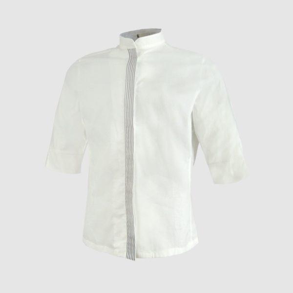 Camisa blanca de manga corta para hombre