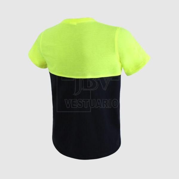 Camiseta fluor y negra espalda